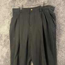 Tommy Bahama Pants Mens 36W 31L 36x31 Black Pleated Relax Comfort Casual - £11.08 GBP