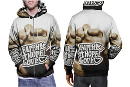 Corinthians 13 13 Faith Hope Love Hoodie Sporty Casual Graphic Zip up Ho... - £26.54 GBP+
