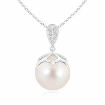 ANGARA 12mm Freshwater Pearl Pendant Necklace with Inverted Bale in Silver - £187.67 GBP+