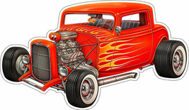 Flames Hot Rod, Automotive, Man Cave Art by Michael Fishel Plasma Cut Metal Sign - $39.95