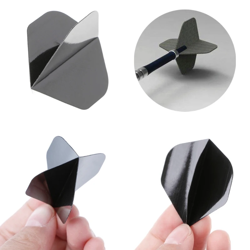 30 Pcs/set High Quality Simple Pure Black PET Dart Flights Fun - £83.11 GBP