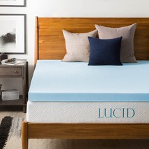 Lucid 3 Inch Mattress Topper For Queen Size Memory Foam With Gel Infusion, - £87.24 GBP