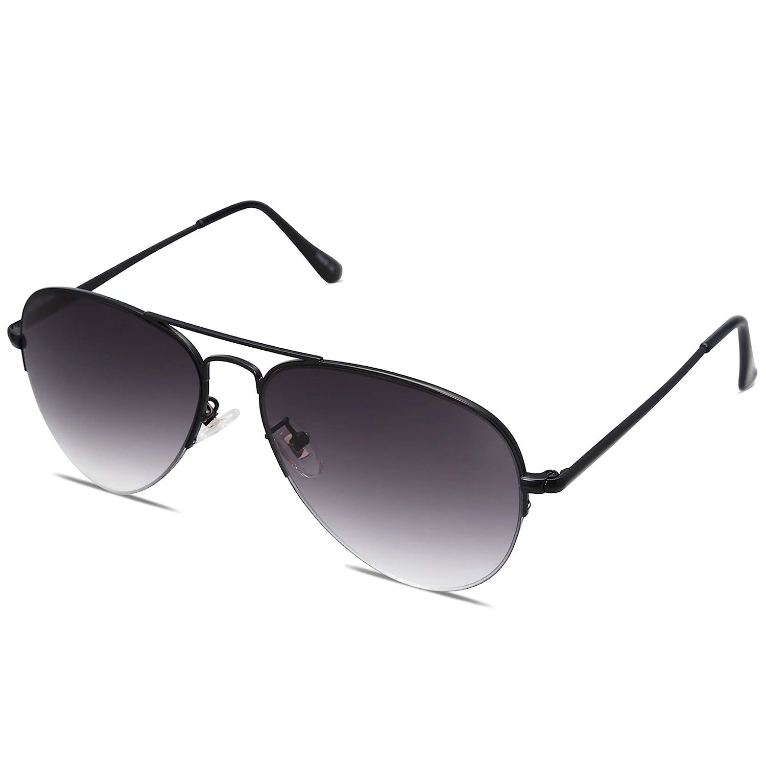 Primary image for SOJOS Men's Women's Sunglasses, Classic Semi Rimless Metal Frame SJ1106 with Bla