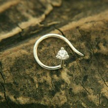 2mm Moissanite Diamant Solitaire Nez Bague Clou Piercing 14k or Jaune Pl... - $17.80