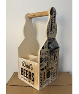 &quot;Dad&#39;s Beers&quot; Sanded Plywood Beer Holder with Bottle Opener - Holds 4 Dr... - $47.35 CAD
