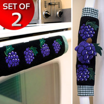 Kitchen Appliance Oven Refridgerator Handle Door Covers - Set Of 2 - Grape - £15.12 GBP