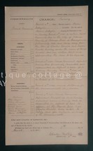 1895 antique CRIMINAL LEGAL WARRANT lebanon pa ARNOLD GARVENICH LARCENY ... - £53.45 GBP