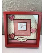 Valentines Day Shadow Box Picture Frame Heart Love Red Square true love 4x4 - $24.15