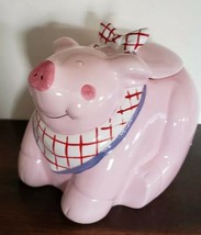Vintage Coco Dowley Pink Smiling Pig Shaped Canister/Cookie Jar - £47.15 GBP