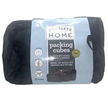 Complete Home Packing Cubes 3Pk 10in x 13in x 15in Black Organizers Travel - £15.90 GBP