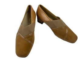 Hassia Womens 5.5M Evelyn Shoes Brown Leather J Vario Fussbett Block Hee... - $27.54
