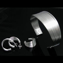 925 sterling silver plated JEWELRY SETS bangles/rings/earrings for women - $18.99