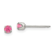 Inverness Stainless Steel 3mm Rose Crystal Earrings 177E - $570.87 MXN