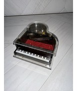 Vintage 1980&#39;s Clear Lucite Piano Music Box Works Beautiful Piece - £26.80 GBP