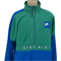 VTG Nike Air Mens Teal Blue 1/2 Zip Pullover Jacket Size XL Color Block - £97.37 GBP