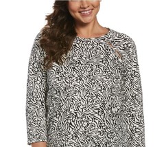 Rafaella Zebra Maze Print 100% Cotton 3/4 Raglan Sleeve Top, L - £11.67 GBP