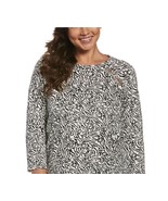 Rafaella Zebra Maze Print 100% Cotton 3/4 Raglan Sleeve Top, L - $20.58 CAD