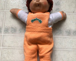 Vintage Cabbage Patch Kids Boy Doll Red Curly Hair Orange Knitted Overalls - $55.74