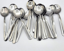25 Bouillon Soup Spoons Stainless Plain Design Silverware Flatware Phili... - $34.95