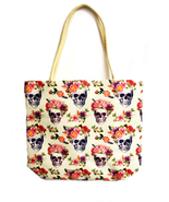Skulls with Roses Tote Bag - $212.11 MXN