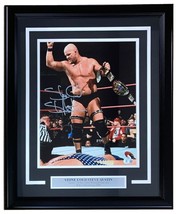 Stone Cold Steve Austin Signed Framed 11x14 WWE Photo vs Kurt Angle BAS - £266.05 GBP