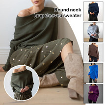 Womens Long Sleeves Knitted Sweater Slouch Batwing Casual Temperamental ... - £13.76 GBP