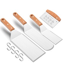Metal Spatula Set Of 4, Stainless Steel Griddle Accessories - Grill Spatula Scra - £23.71 GBP