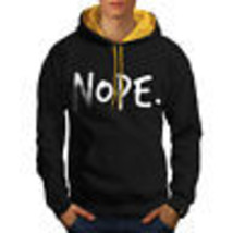 Wellcoda Nope Absolutely Mens Contrast Hoodie, Funny Casual Jumper - £31.46 GBP