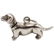 Vintage Wells Sterling Silver Movable Dachshund Wiener Dog Charm 1950s - $35.00