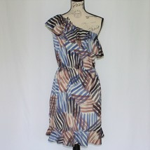 Banana Republic Women&#39;s One Shoulder Ruffle Abstract Dress size US 10 - £34.98 GBP