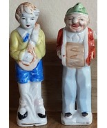 Vintage Figurine Pair With Instruments Japan Hand Painted 4.5&quot; See Pictures - $168.99 MXN