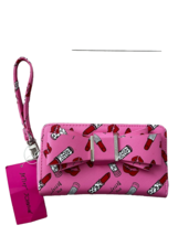 Betsey Johnson Zip Around Wristlet Bow Wallet Lipstick Pink - $89.07