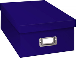 Storage Box Heavy Duty Wide Blue Sturdy Photo Organizer Saves Space Acid... - £30.83 GBP