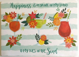Tropical Vinyl Placemats Set of 4 Drink in My Hand Toes in the Sand Summer - £21.82 GBP