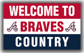 Atlanta Braves Team Baseball Memorable Flag 90x150cm 3x5ft Welcome To Country - £11.95 GBP