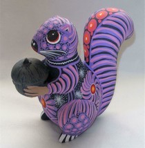 Clay Ceramic Whimsical Seated Squirrel Figurine Hand-painted Mexican Folk Art Q1 - £17.36 GBP