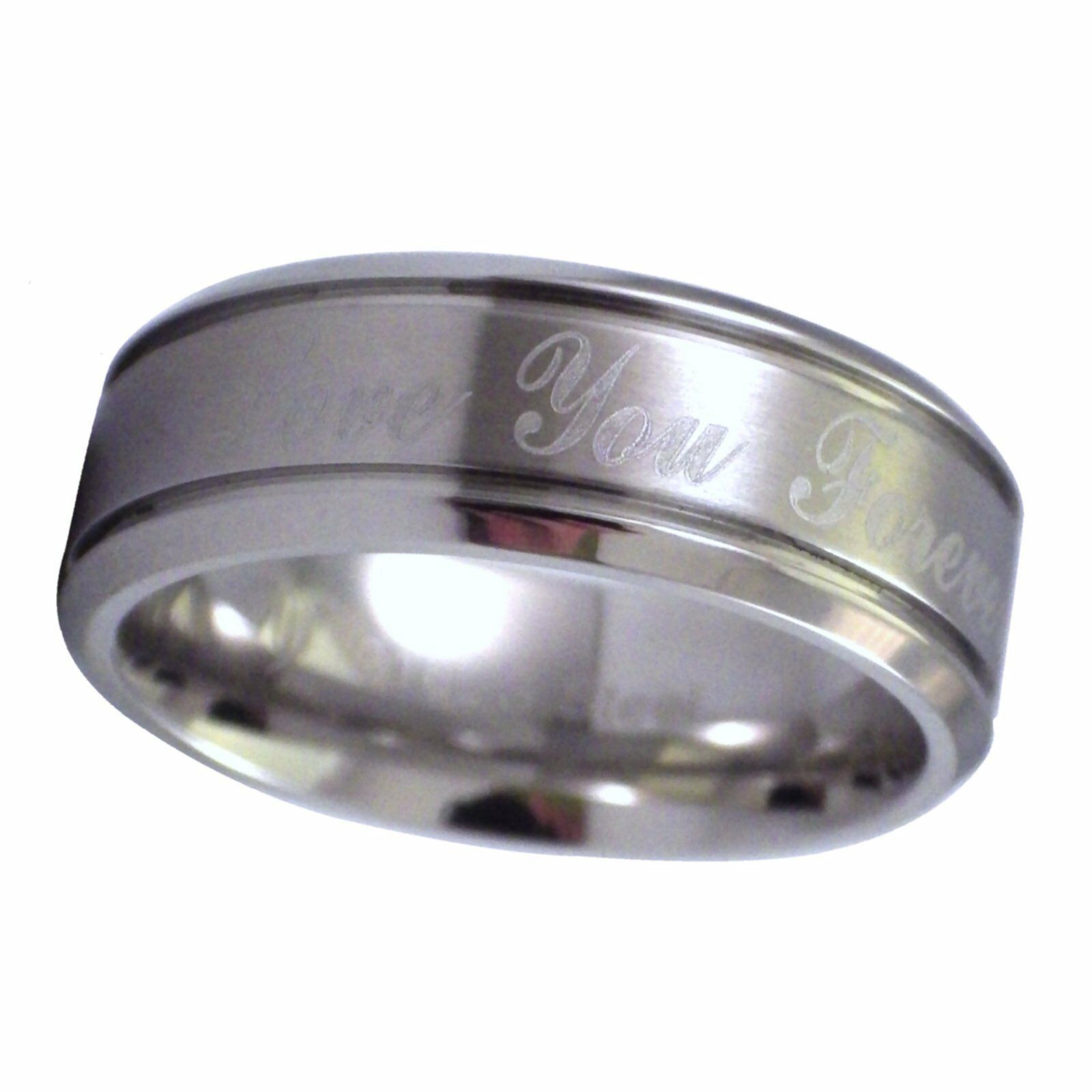 I Love You Forever Anniversary Ring Mens Womens Wedding Band 8mm Sizes 6... - $7.99
