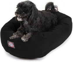 24 Inch Suede Calming Dog Bed Washable C Cozy Soft Round Dog Bed With Spine Supp - £25.45 GBP