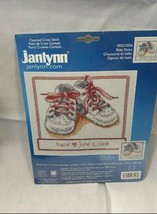 Janlynn Counted Cross Stitch Kit Baby Shoes 023 0556 Cottagecore 7x7&quot; Girl Boy - £10.33 GBP