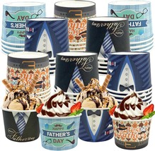 Cieovo 48 Packs 9 Oz Father&#39;S Day Party Paper Ice Cream Cups Disposable ... - $31.95