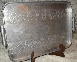 Hammered Aluminum Serving Tray-Arthur Armour-1940&#39;s-USA - $21.00