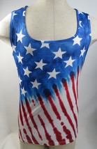 US Flag Tank Top Muscle Shirt Medium America Red White Blue - $14.24