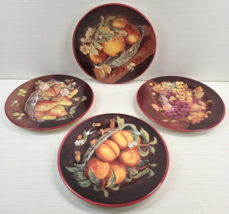 4 San Remo Fruits Salad Plates Mixed Set Apples Grapes Pears Apricots Italy Lot - £46.46 GBP
