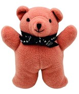 Baby GAP Dark Pink Teddy Bear Plush Rattle Blue Ribbon 6 inch Embroidere... - £29.40 GBP