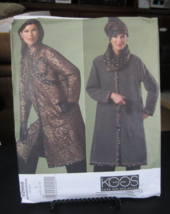 Vogue Koos Couture V2868 Reversible Coat, Hat &amp; Scarf Pattern - Size 12/... - $19.79