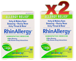 2 PACK Boiron Rhinallergy for allergic rhinitis x60 tablets - $24.99