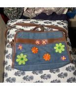 Floral Denim Shoulder Bag - $10.00