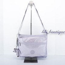Kipling Annabelle Crossbody Bag Double Zip KI0566 Frosted Lilac Metallic... - $59.95
