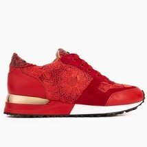 The Noir Red Leather Women Sneaker image 5