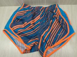 Nike women&#39;s S Small blue orange rectangle stripes running athletic shorts - £10.27 GBP